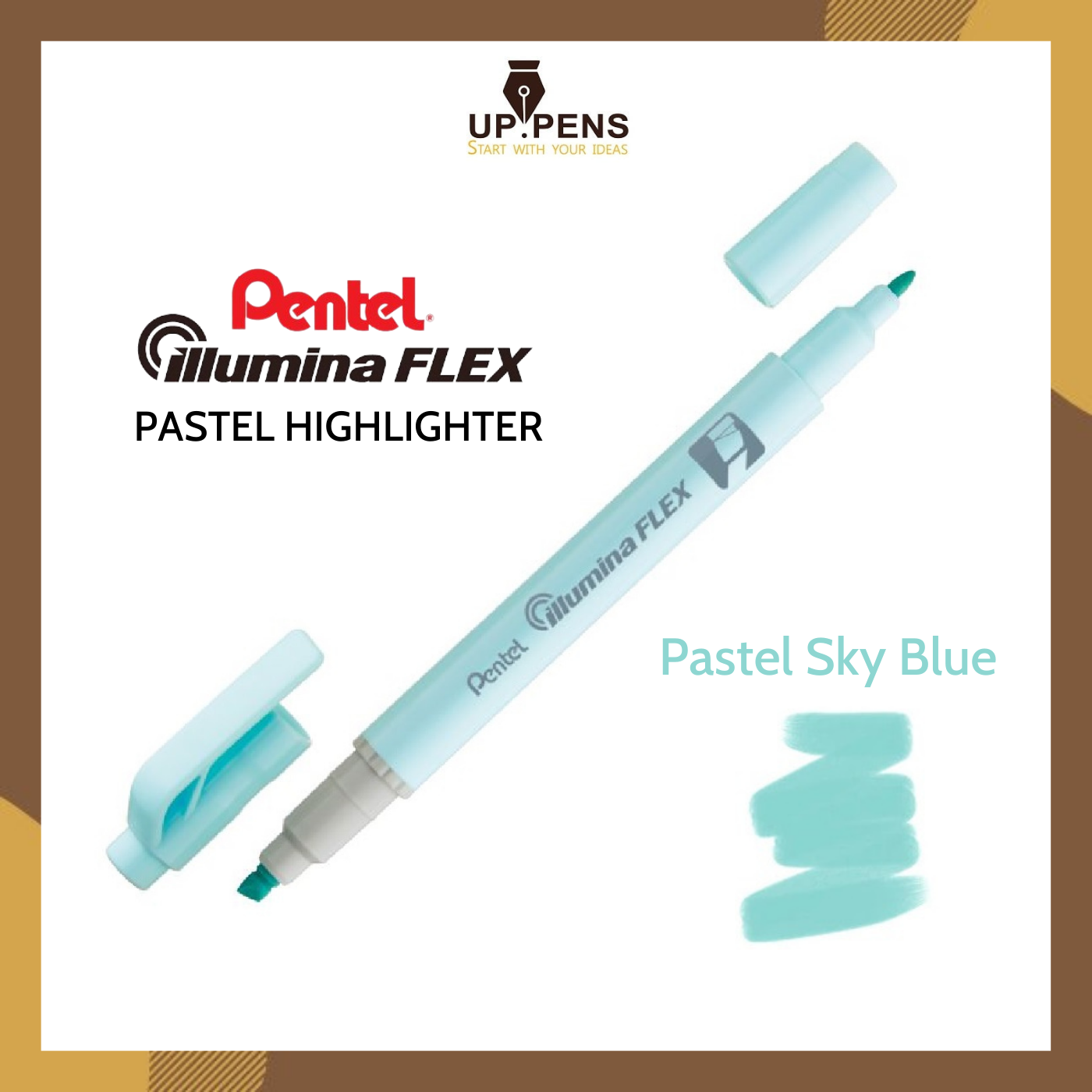 Bút dạ quang Pentel Illumina Flex Twin Tip Highlighter SLW11P – Bold/Five – Màu xanh da trời