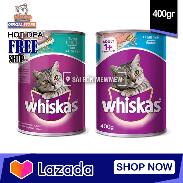 PATE WHISKAS CHO MÈO LON 400GR