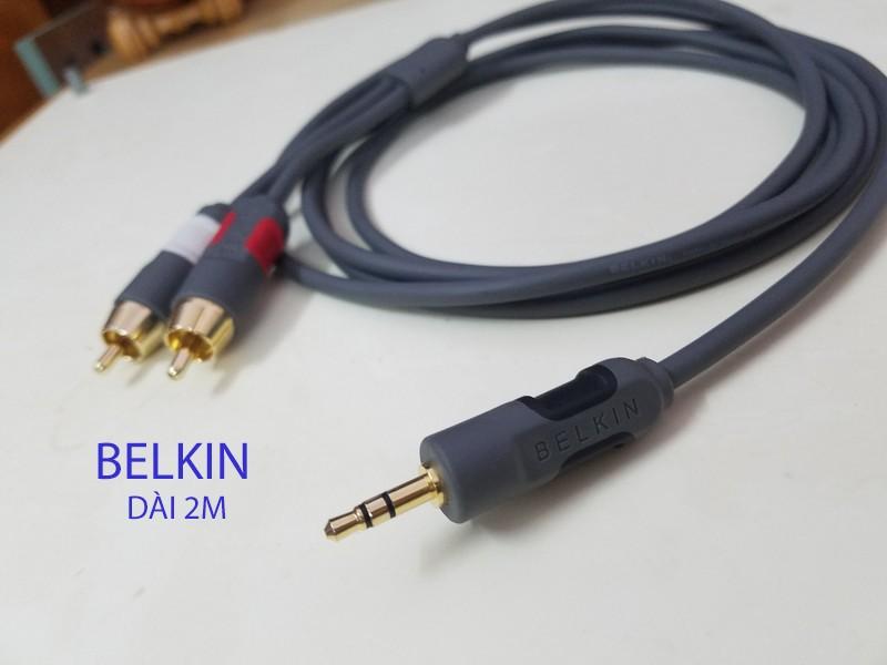 Dây 3.5 ra 2 đầu AV BELKIN cao cấp, dây và jack liền khối rất chắc chắn