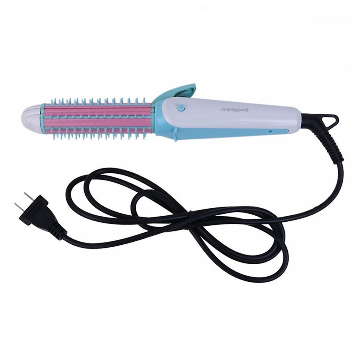 Máy uốn bấm duỗi tóc 3 trong 1 minigood hàn quốc - dmctb102 - màu hồng xanh lá
