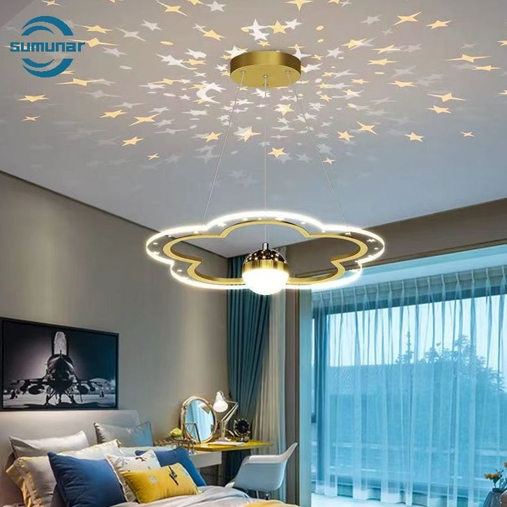 Đèn chùm trang trí phòng khách Đèn chiếu sao âm trần đường kính 35W 50CM ánh sáng trắng đơn sắc bảo hành 12 tháng