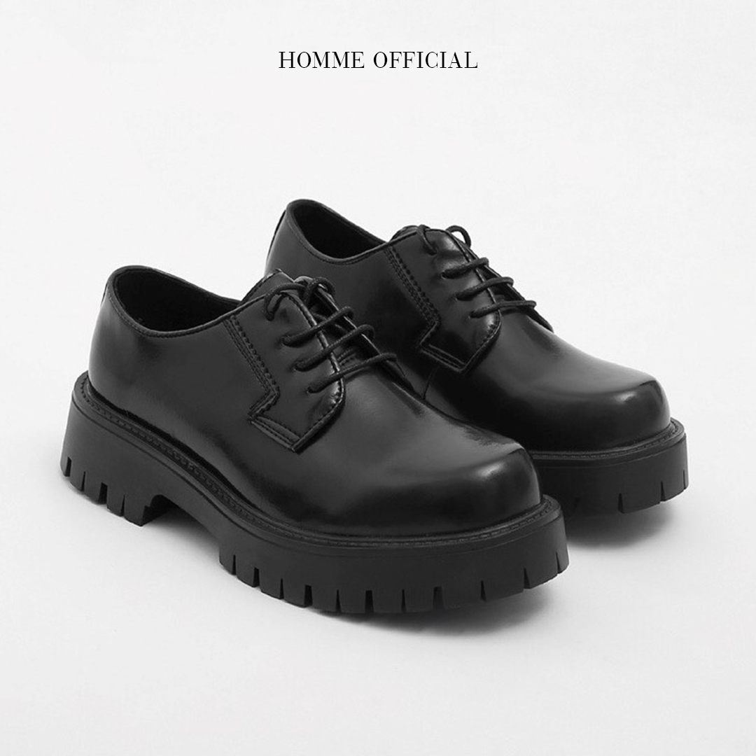 Giày chunky derby nam homme đế đúc 4,5cm nguyên khối tăng chiều cao 2139-r