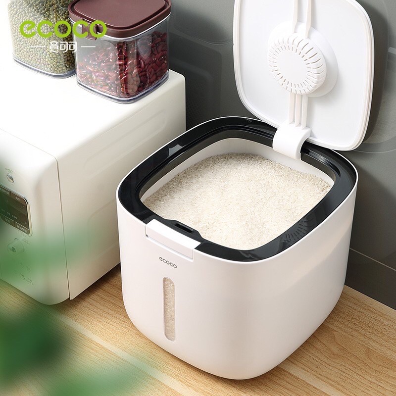 Thùng đựng gạo thông minh 10Kg ECOCO New 2022 Thùng đựng gạo Ecoco 10kg thông minh chống ẩmThùng gạo Ecoco 10kg - thùng đựng gạo thông minh Thùng đựng gạo ECOCO thông minh dung tích 10kg