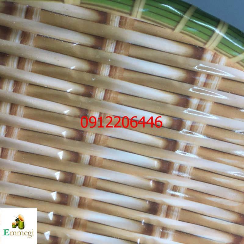 Combo 5 đĩa nhựa giả mẹt tre đường kính 30 cm bày hoa quả, bún đậu mắm tôm hoặc khay đồ ăn