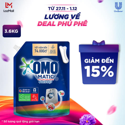 TÚI Nước giặt OMO Matic kháng bẩn 3.6kg CỬA TRƯỚC XANH Bách Hóa Giá Sỉ Tiến Dũng