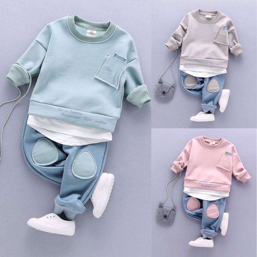 Set Áo Vải Đũi Dài Tay Phối Màu Cho Bé Trai & Bé Gái Xuân Hè (N00647)
