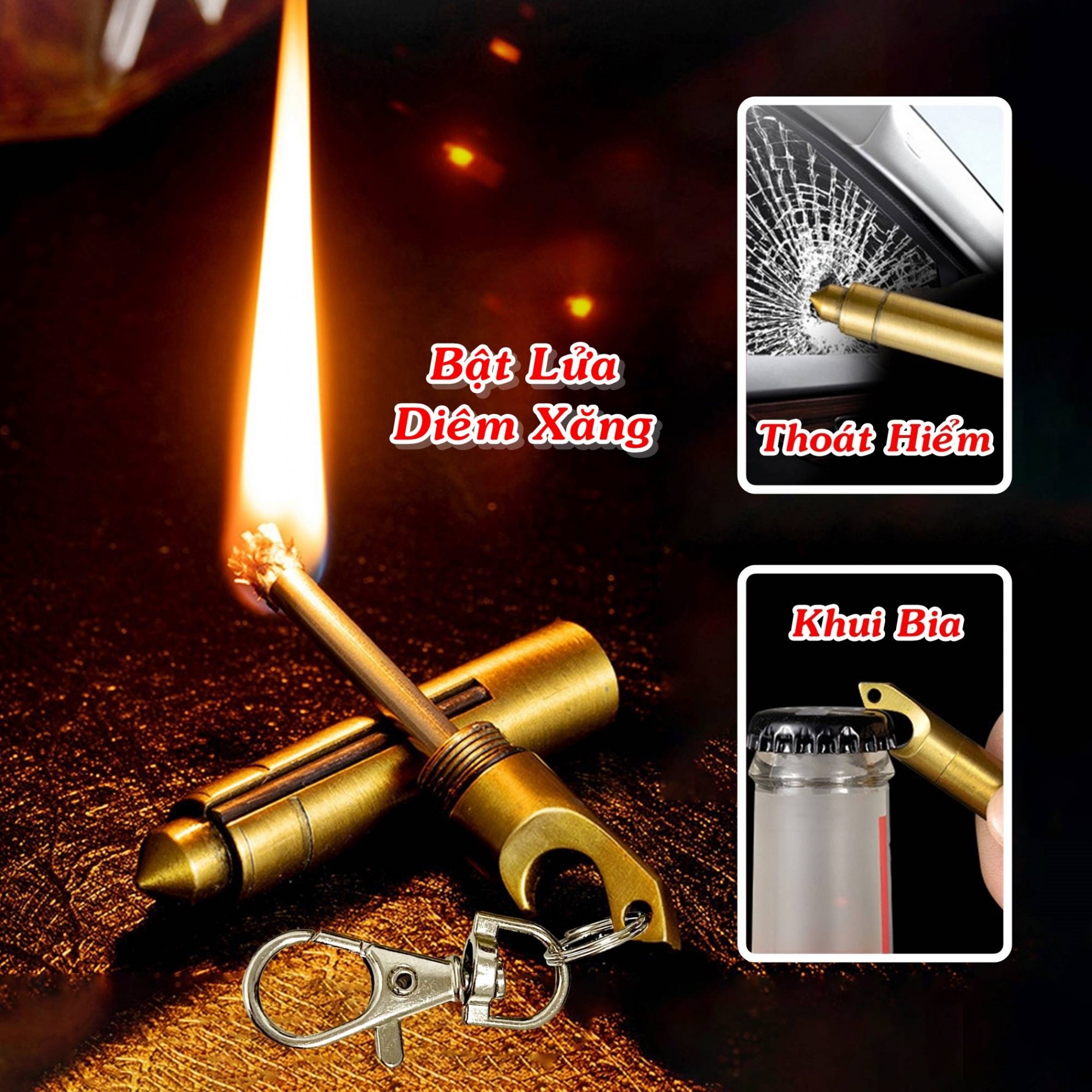 Hột quẹt - bật lửa diêm xăng 4in1