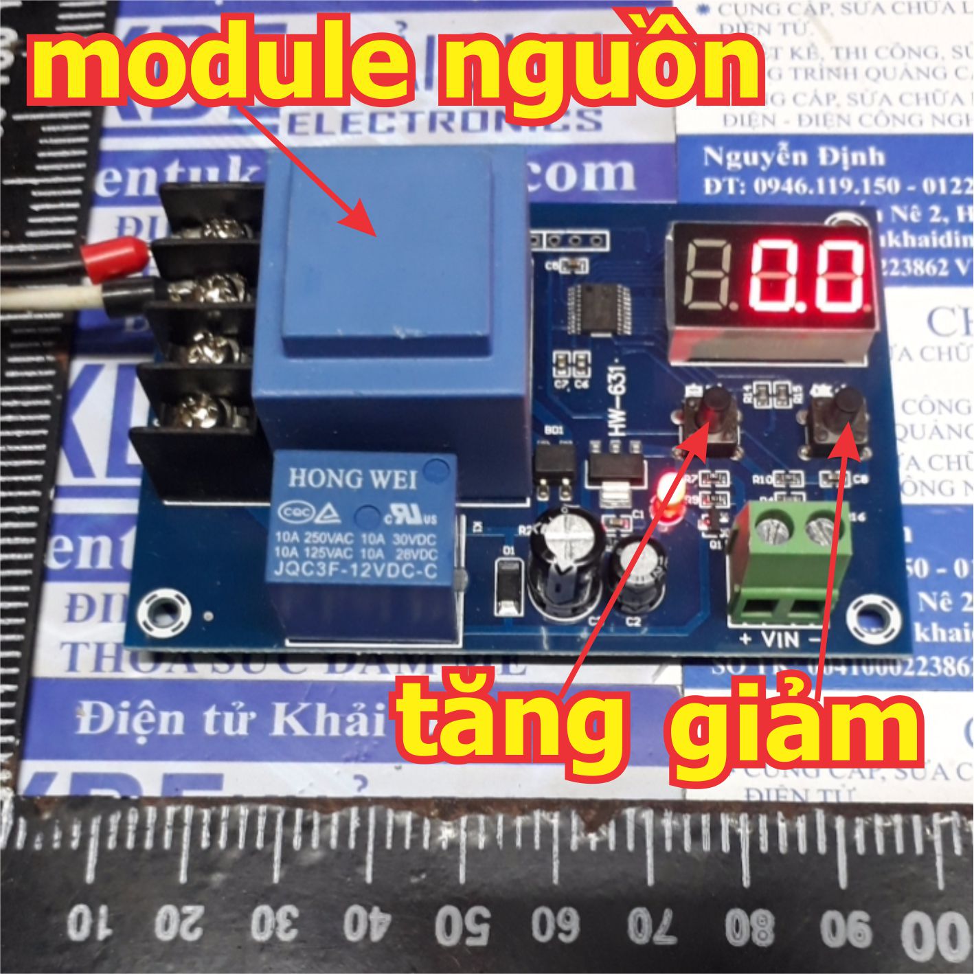 MODULE SẠC BÌNH ACQUY TỪ 6-120V / 6-60VDC CÓ HIỂN THỊ ÁP dùng Relay XH-M602 / XH-M600 kde4908