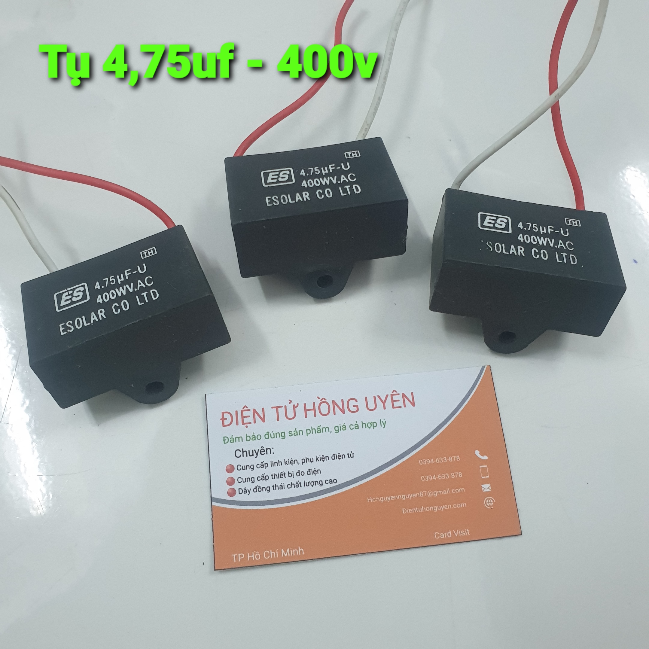 Combo 3 tụ 4,75uf 400v. Tụ 4,75mf dùng cho kích cơ. Tụ nhựa 4,75uf. Tụ điện loại dày - capa. Tụ 4,75mf điện động cơ