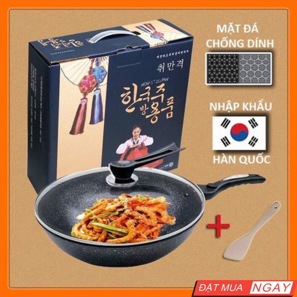 Chảo Chống Dính Vân Đá Sâu Lòng Coopia Hàn Quốc size 32cm Kèm Vung Kính Trong Suốt,Chảo đá chống dính,Chảo Chống Dính Hàn Quốc ,Chảo Đá Chống Dính Hàn Quốc Sâu Lòng.hàng cao cấp có tay cầm chắc chắn ,tỏa nhiệt nhanh .BH 12 THÁNG