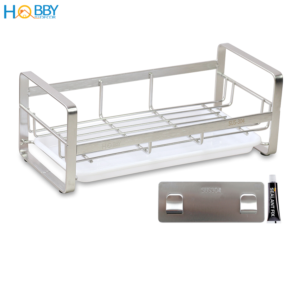 Kệ đựng dụng cụ rửa chén dán tường inox 304 Hobby Home Decor KRC6
