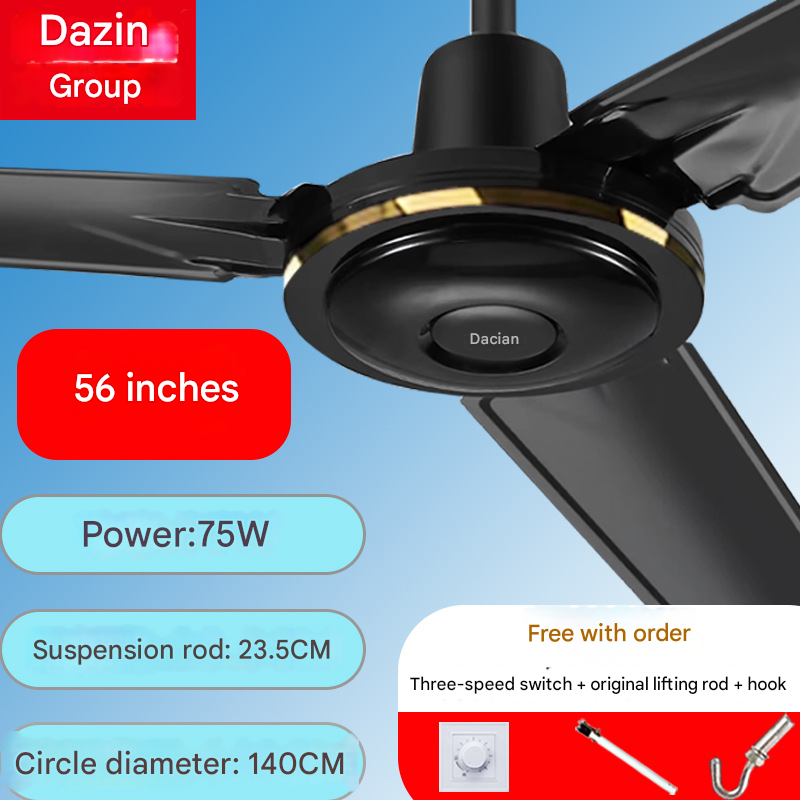 Jiashi Quạt Trần Nhà Máy Sắt Lưỡi Phòng Khách Ba-Lưỡi gió lớn Công Nghiệp Quạt điện Nhà Quạt Trần Trường Học