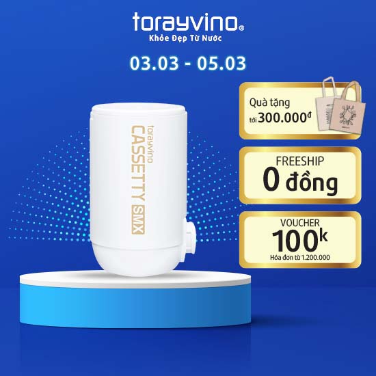 [Quà HĐ bất kì] Bộ lọc thay thế MKC.SMX Torayvino uống trực tiếp tại vòi, công suất lọc 600 lít, lọc được 13/13 tạp chất độc hại