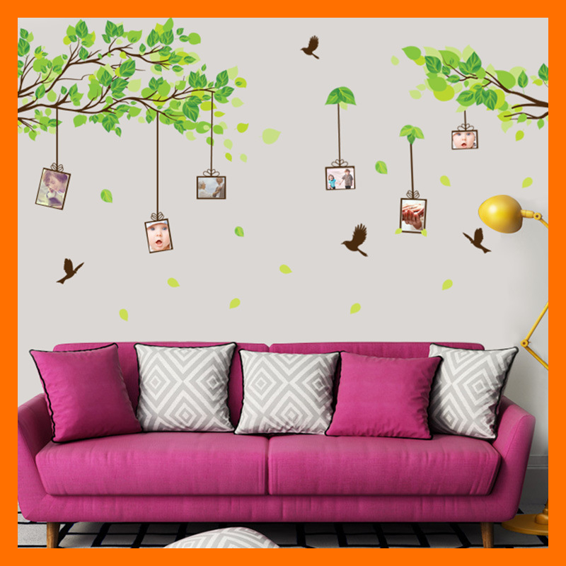 Decal dán tường cành cây khung ảnh trang trí phòng khách phòng ngủ AM914