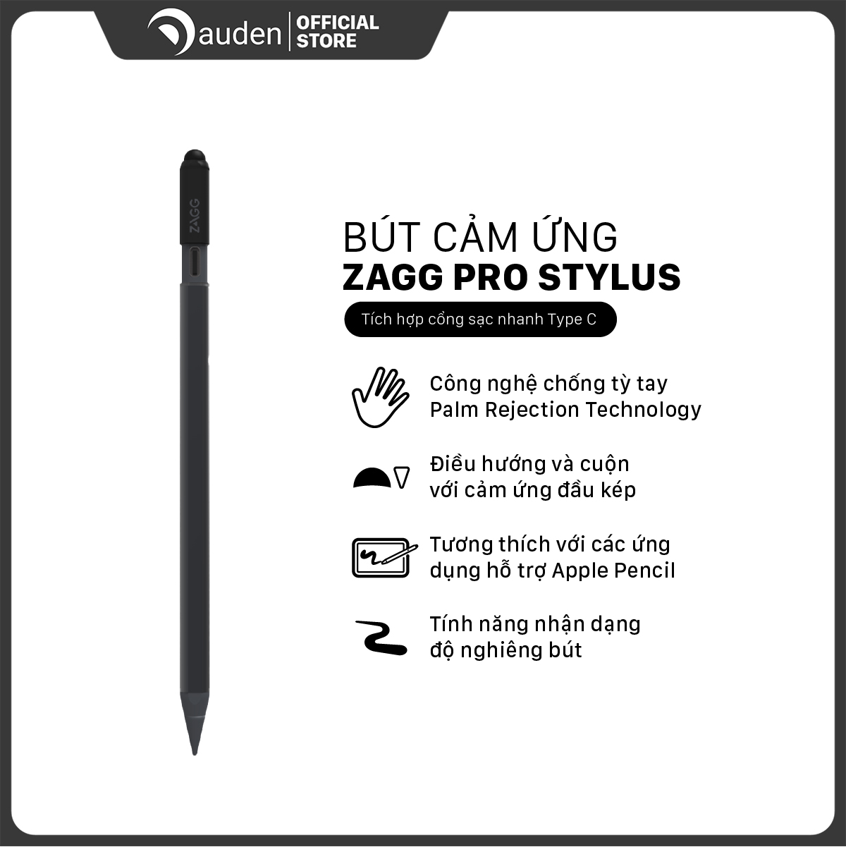 Bút cảm ứng zagg pro stylus pencil