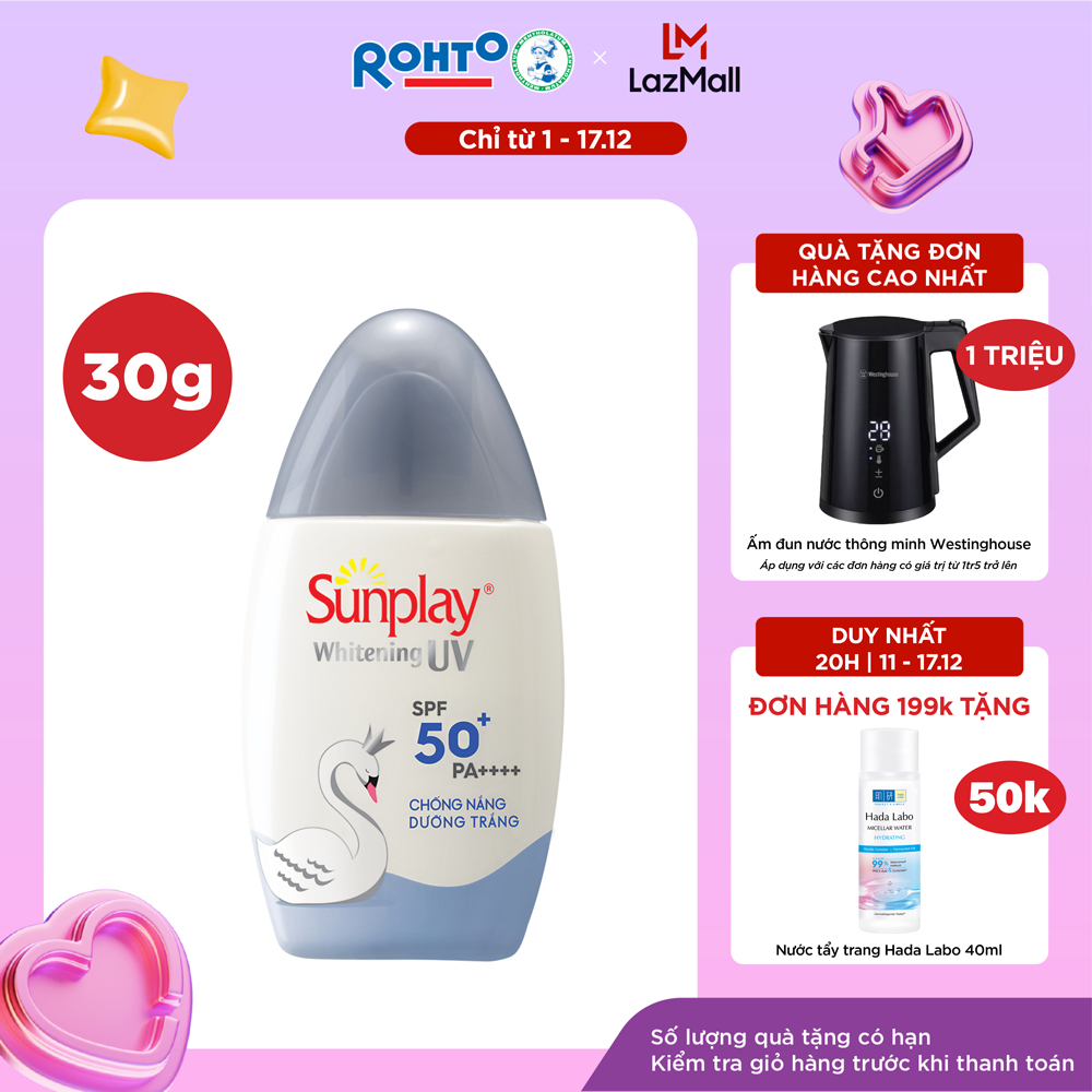 Kem chống nắng Sunplay dưỡng trắng da, dạng sữa Sunplay Whitening UV SPF 50, PA++++ 30g