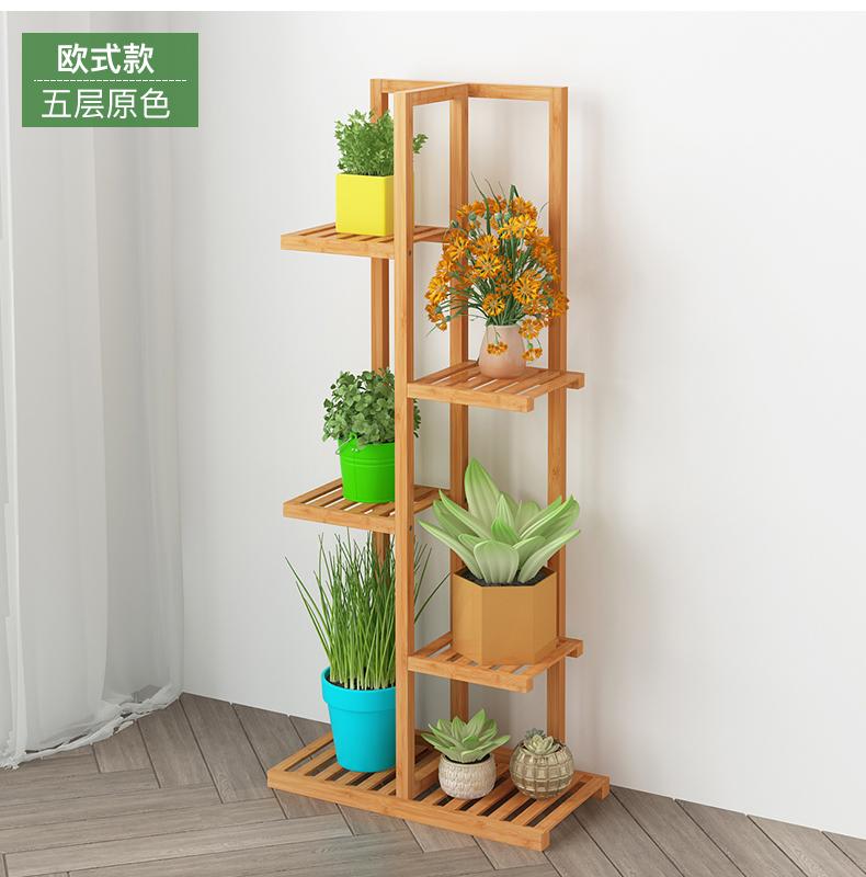 Kệ để chậu hoa cây cảnh 5 tầng 45x22x103, chất liệu gỗ tre tự nhiên, đã qua xử lí, Kệ để đồ trang trí, để sách, đồ lưu niệm