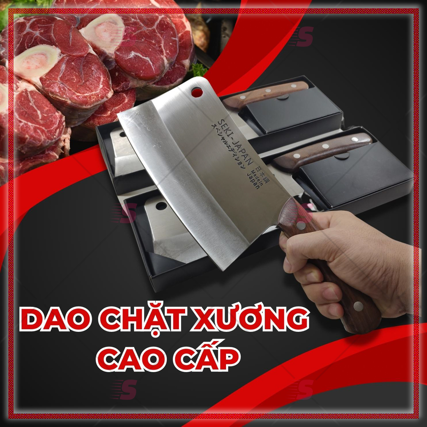 Dao chặt xương và chặt gà cao cấp SEKI Nhật Bản