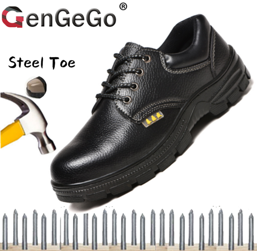 Brand GenGeGo COD Giày Bảo Hộ Lao Động GenGeGo, Giày Bảo Hộ Đặc Biệt Chống Mài Mòn, Chống Va Đập, Niu Gangwang