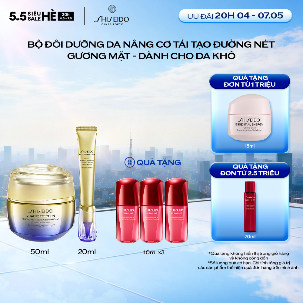 Combo Kem dưỡng da Uplifting and Firming Advanced Cream 50ml và Kem dưỡng cải thiện nếp nhăn Intensive WrinkleSpot Treatment 20ml