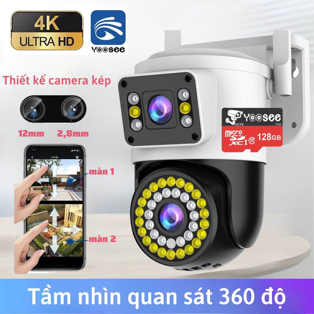 Camera YooSee 2 Mắt Camera Ngoài Trời Siêu Nét Góc Rông Ban Đêm Xem Có Màu Đàm Thoại 2 Chiều Camera Yoosee Phát Hiện Chuyển Động Thông Minh Camera An Ninh Chống Nước Không Ngại Mưa Gió Kết Nối Qua App Dễ Sử Dụng