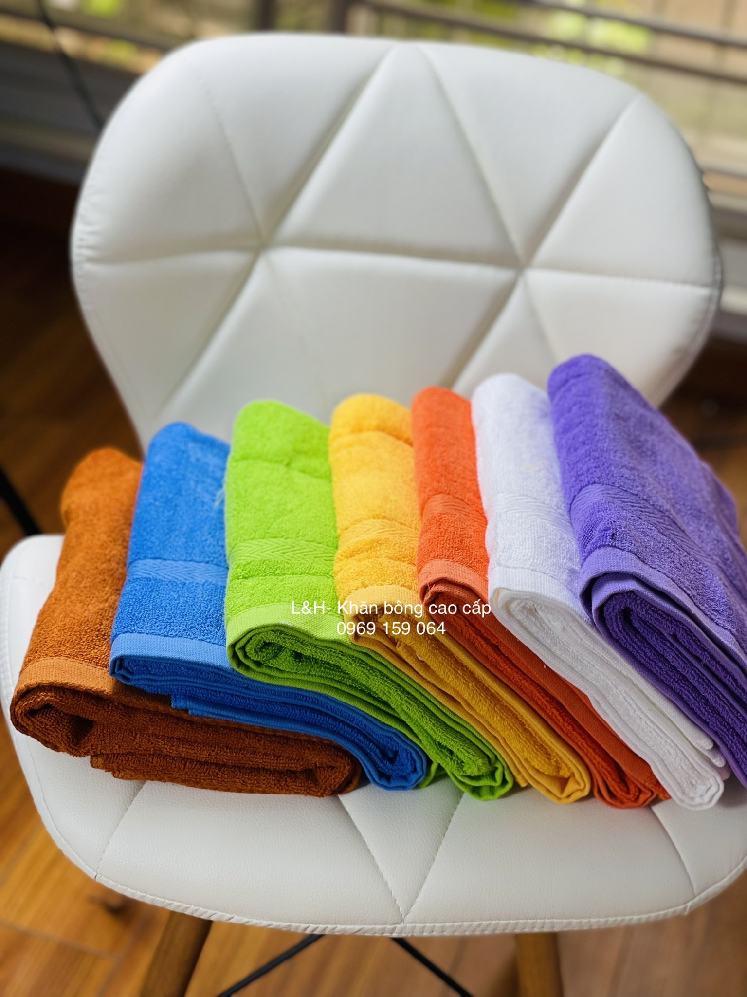 Khăn tắm cotton màu Tân Thịnh, KT 50x100cm