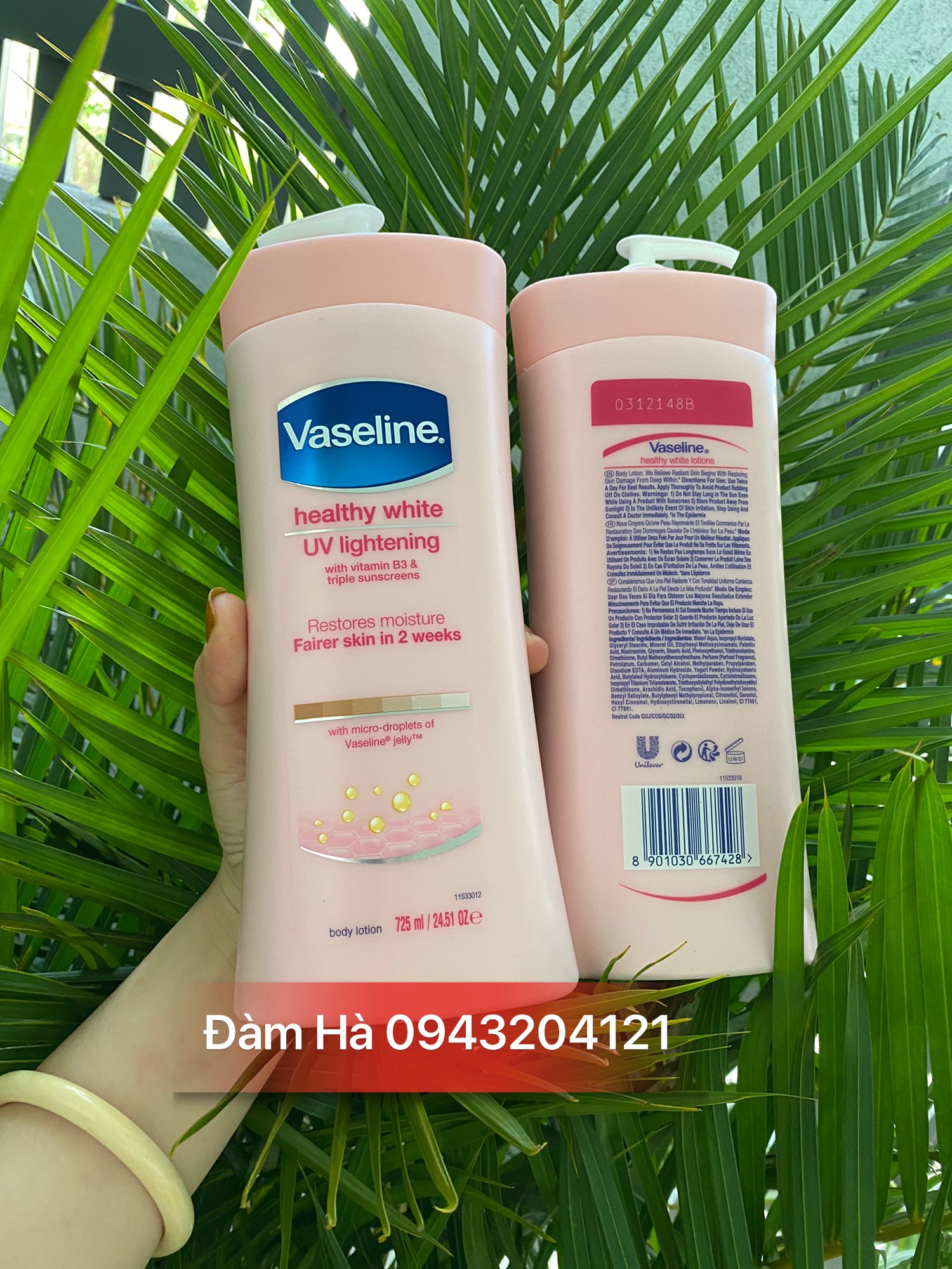 Sữa dưỡng thể  Vaseline 725ml UV Lightening Thái Lan