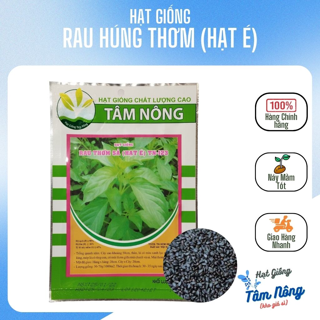 Hạt giống rau húng thơm Tâm Nông gói 1g. Freeship đơn hàng từ 29k