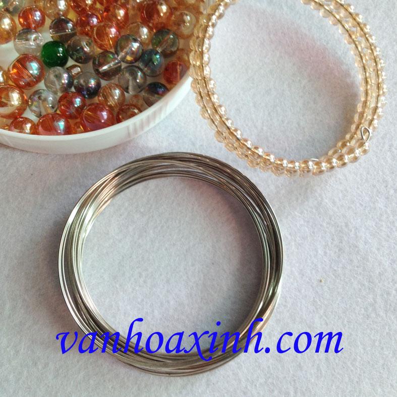 3 đoạn dây kẽm 0.8mm làm vòng tay đường kính 6cm