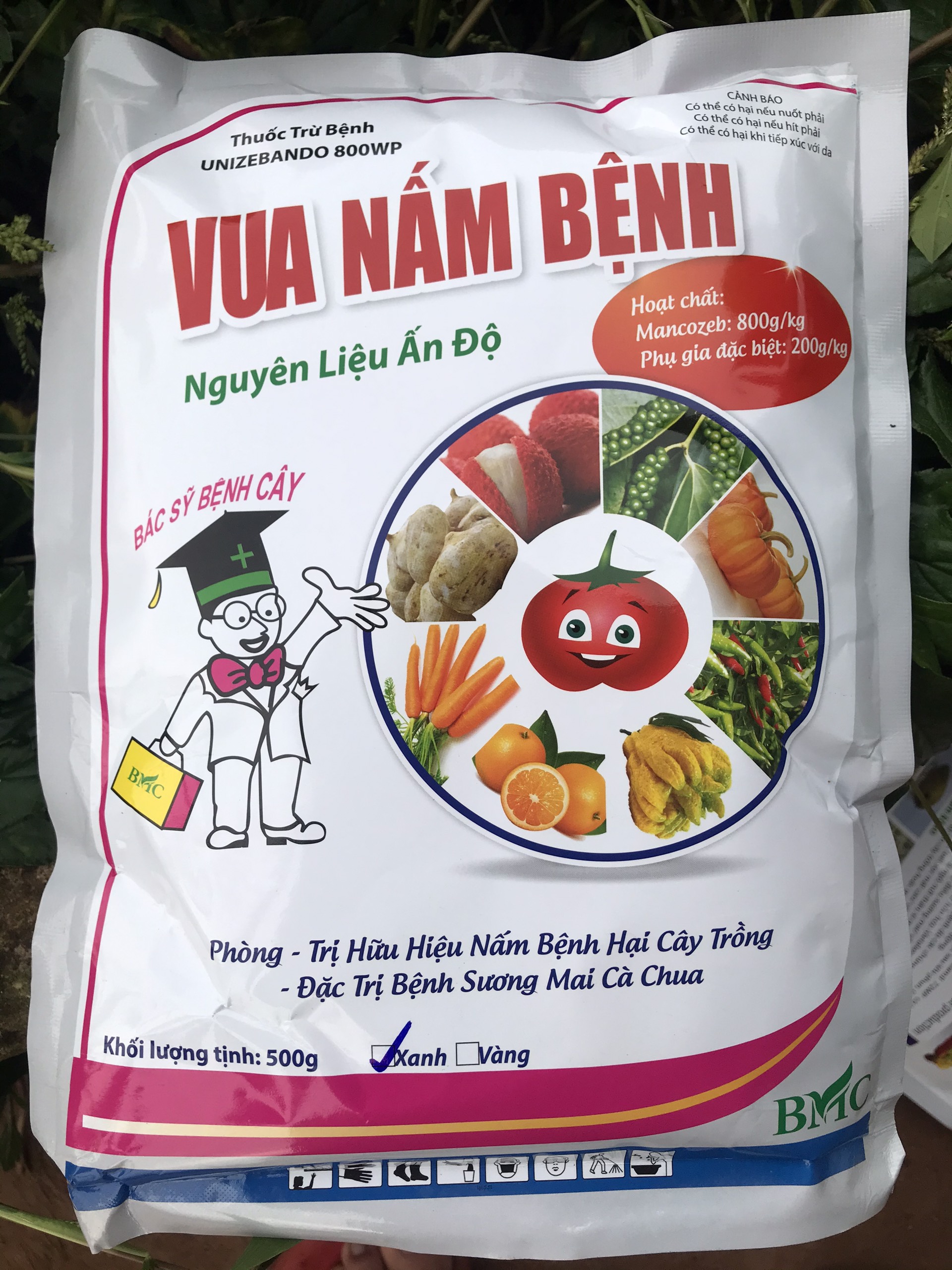 Thuốc trừ nấm bệnh cây Vua nấm bệnh Manozeb 80WP xanh (Mancozeb xanh) - gói 500g CÓ QUÀ TẶNG KÈM