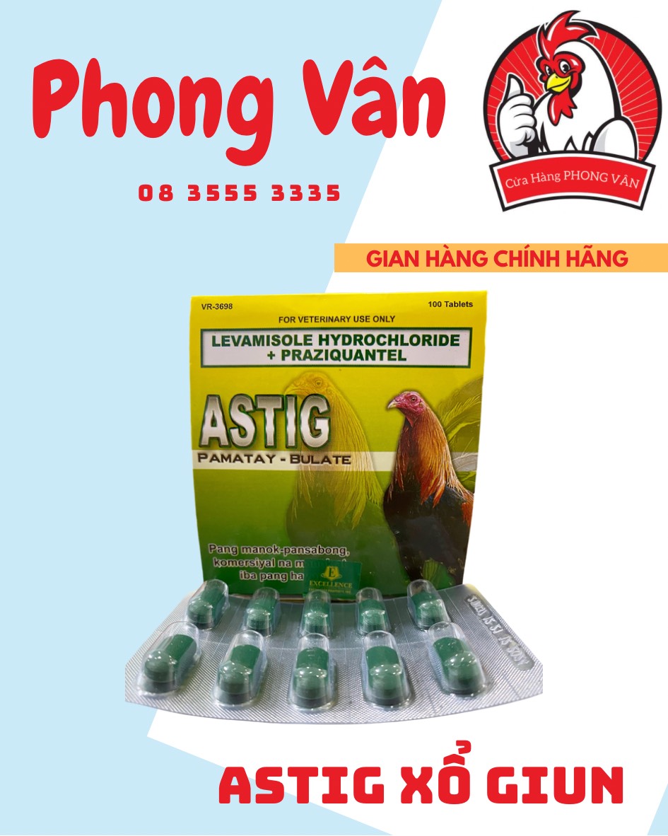 Tẩy giun cho gà astig