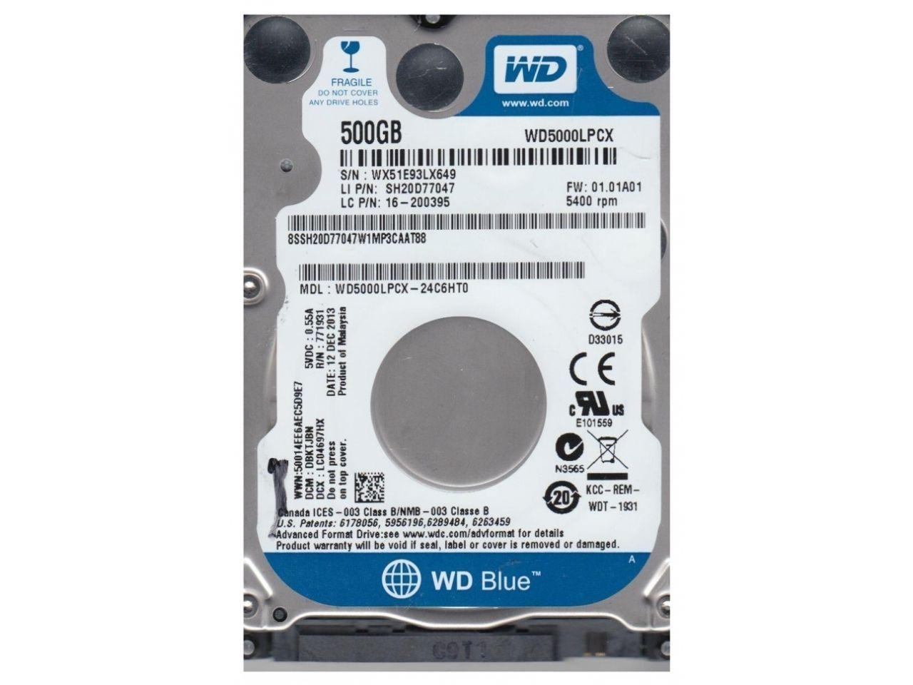 Ổ cứng HDD WD Blue WD5000LPVX 500GB