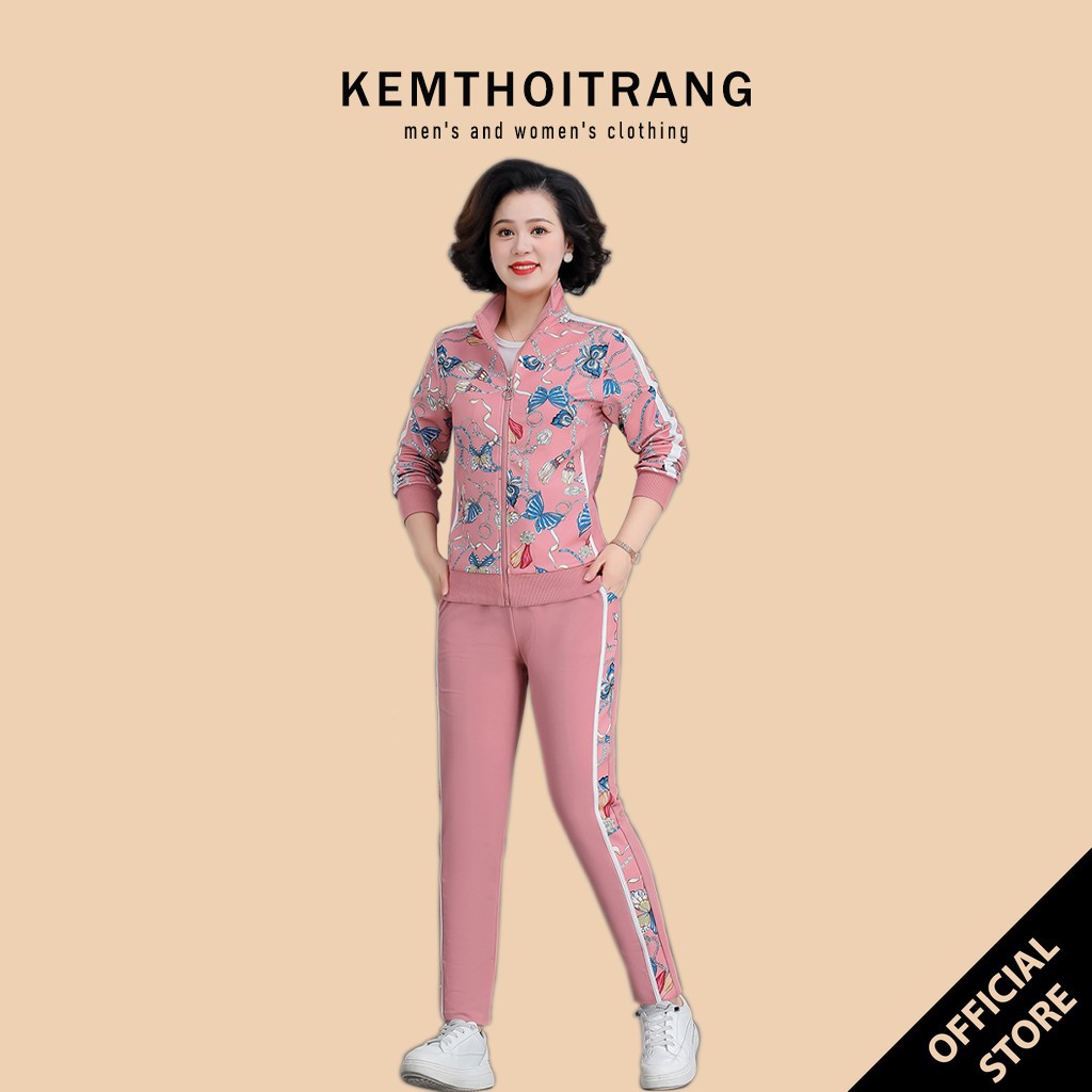 Set bộ thể thao nữ thu đông dài tay thời trang KEMTHOITRANG - 4 size từ 44-85Kg tùy chiều cao