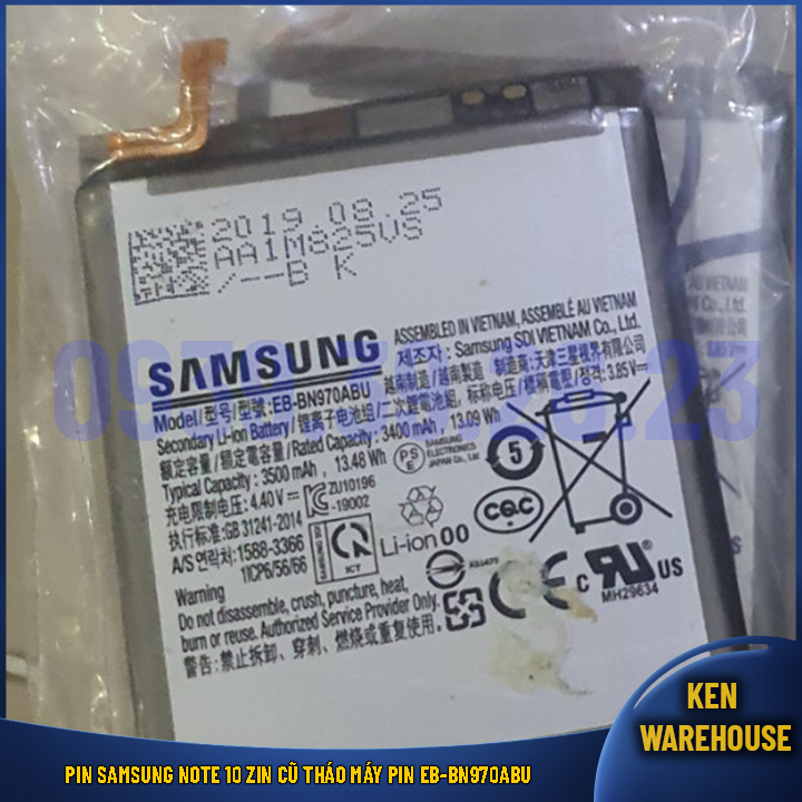 Pin samsung note 10 zin cũ tháo máy pin eb-bn970abu - ken warehouse