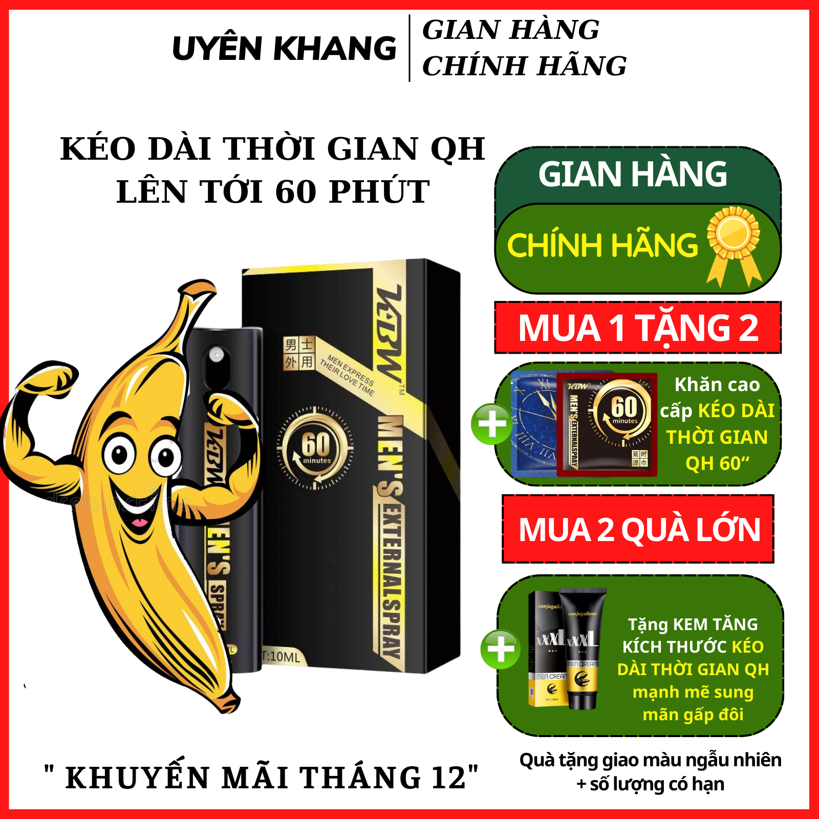 Xịt Siêu tốc KBW Kéo Dài Thời Gian cho nam giúp tự tin Tức ThìKhẳng Định mạnh mẽ Phái Mạnh lên tớiTới 60 Phút 10ml