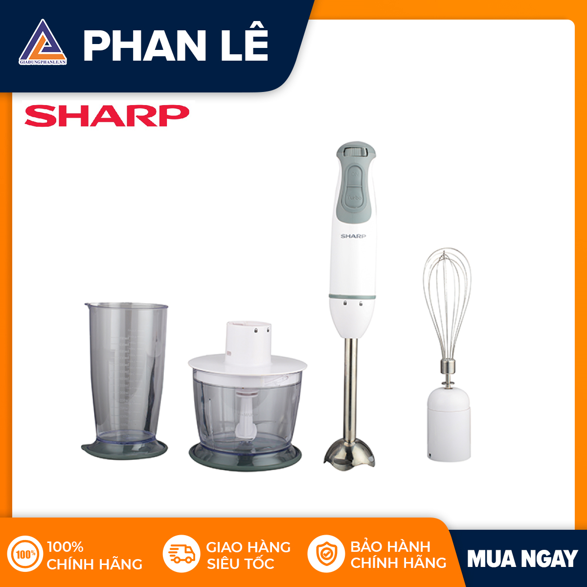 Máy xay cầm tay sharp em-h076sv-wh