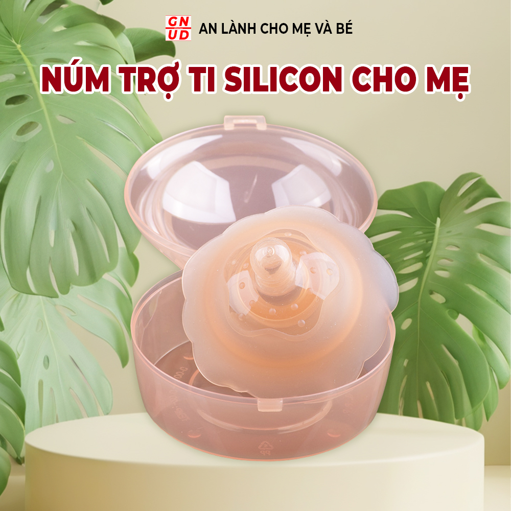 Núm Trợ Ti Mềm Mại Cho Bé Bú Bảo Vệ Đầu Ti Cho Mẹ Tặng Hộp
