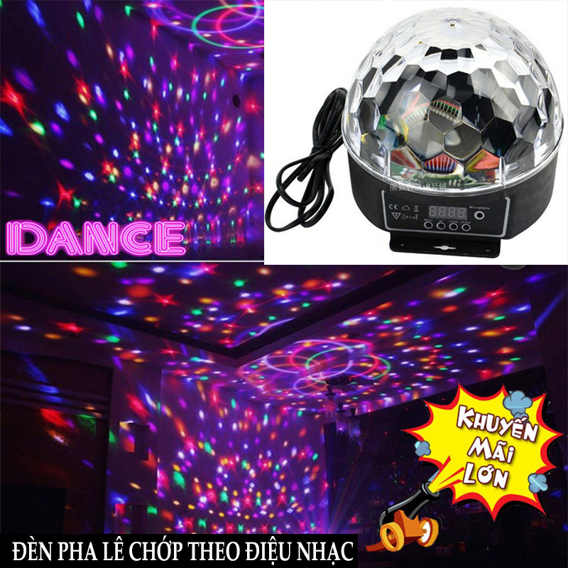 Đèn Bay Phòng - Đèn Cầu Sân Khấu Led Usb 7 Màu Cao Cấp Đa Màu Sắc Led sân khấu, bar, vũ trường chớp 7 màu hiệu ứng nhấp nháy xoay theo nhạc có remote điều khiển.