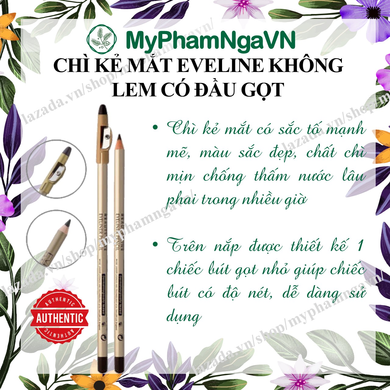 Chì kẻ mày eveline có đầu chuốt