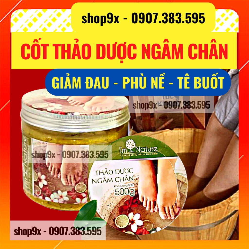 Ngâm chân thảo dược i'm nature - giảm đau nhức sưng phù chân giúp ngủ ngon - hũ 500gr