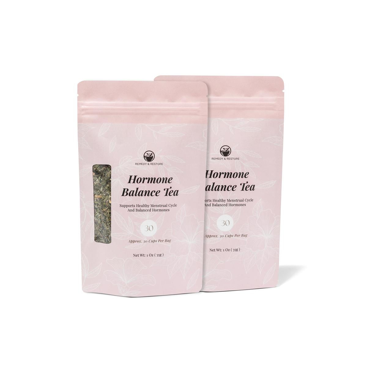 Trà cân bằng hormone (2 gói) – Hỗ trợ PCOS, mất cân bằng hormone, u xơ tử cung & sức khỏe sinh sản của Remedy & Restore