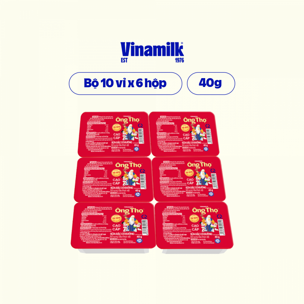 Bộ 10 Vỉ Sữa đặc có đường Ông Thọ đỏ Vinamilk 6 Hộp x 40g