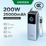 【Được chứng nhận CCC】Pin dự phòng UGREEN 25000mAh Powerbank 200W High-Power Fast Charging with Built-In and Retractable USB C Cables Smart TFT Display Screen for SAMSUNG S26 Ultra S25 iPhone 17 pro max xiaomi huawei macbook air pro