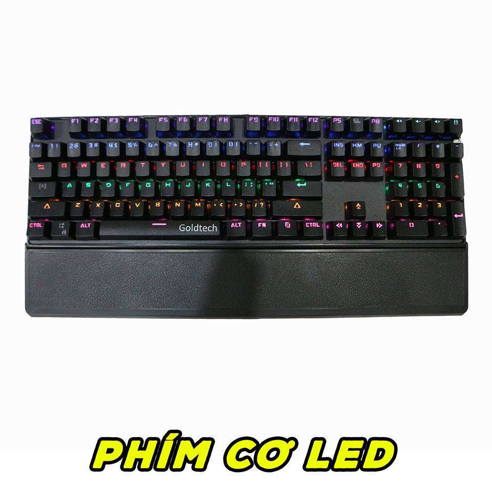 Bàn phím cơ chuyên game Goldtech K25 SW Blue full box có kê tay