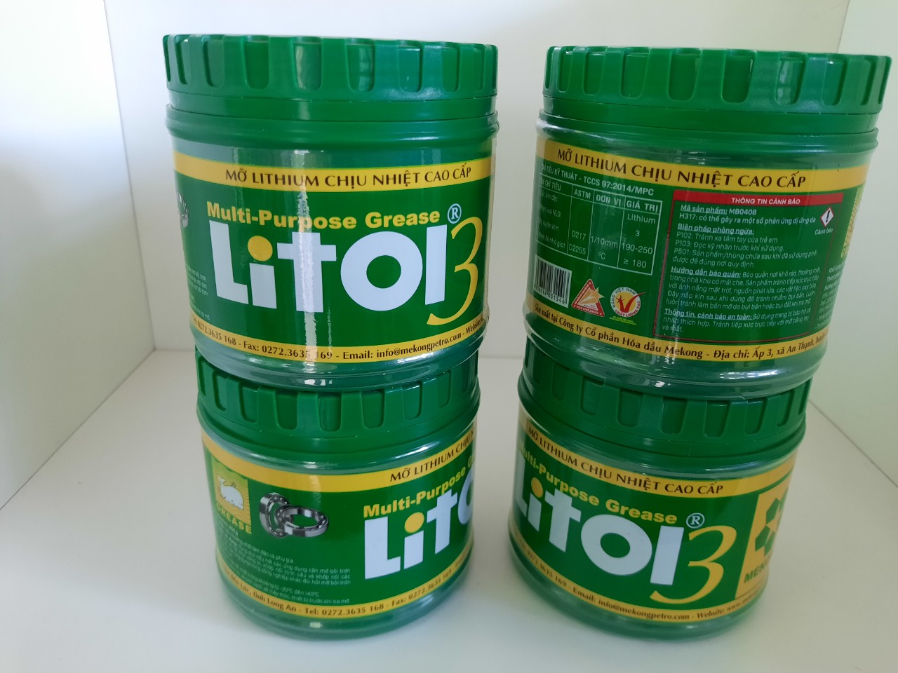 Lốc 4 lon - Mỡ chịu nhiệt cao cấp Litol 3