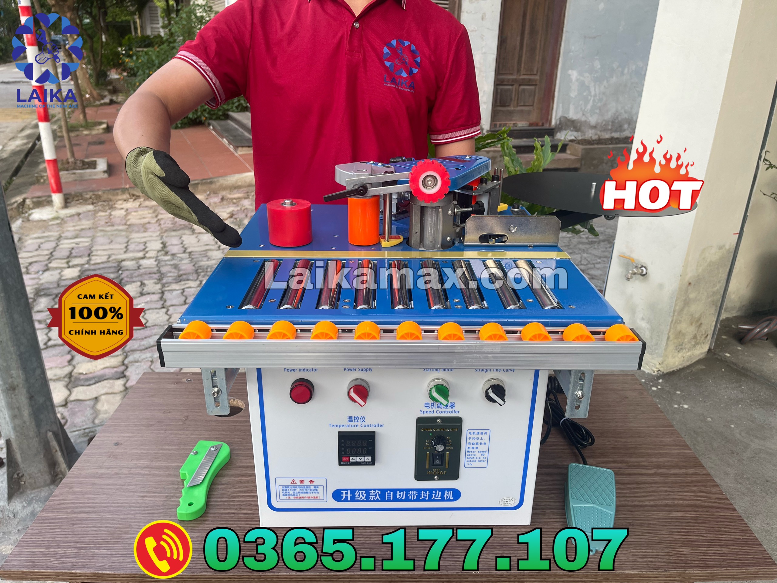 Máy dán cạnh 2 chức năng DW550 có 3 chế độ dán thẳng, dán cong, dán vát 45 độ