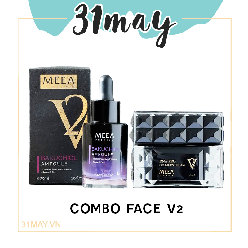Combo serum tinh chất bakuchiol ampoule 30ml meea organic + kem face dưỡng da dna pro v2 30g meea origin