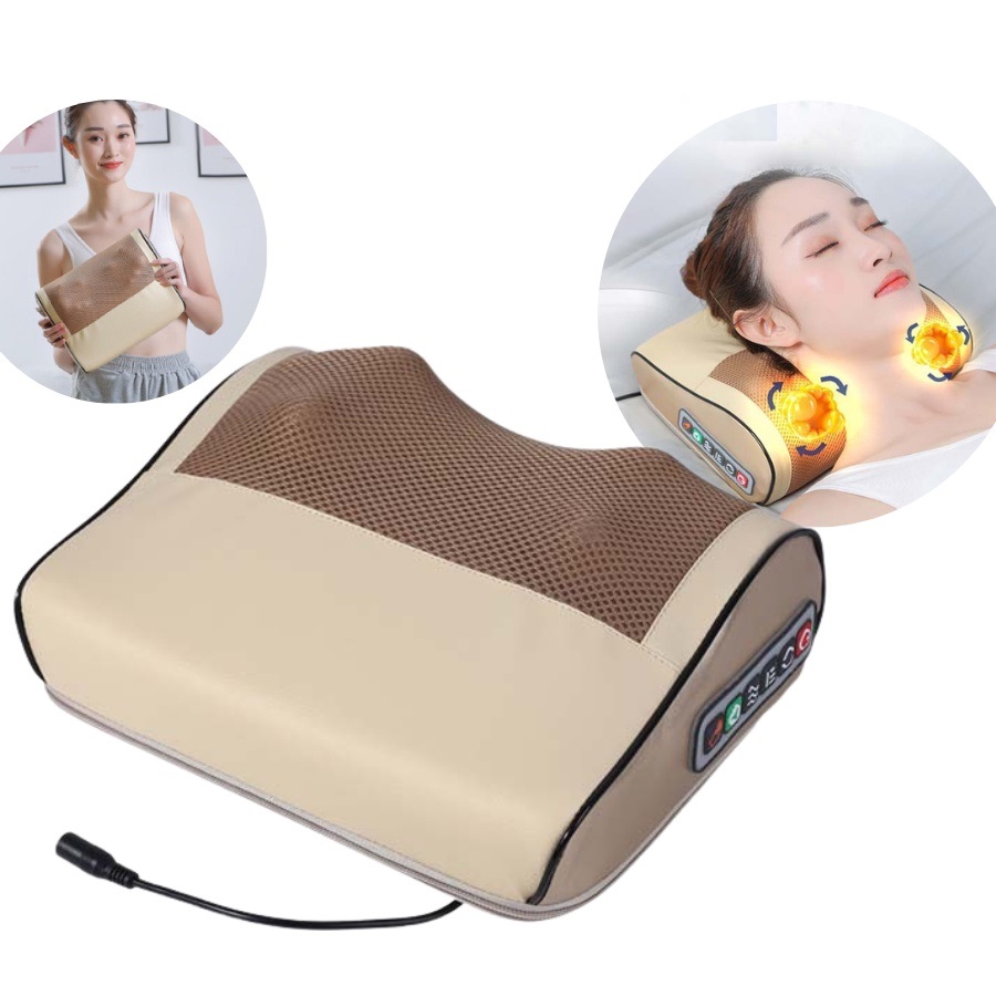 Gối Massage Hồng Ngoại 20 Bi Hàng Loại 1 Công Nghệ Nhật Bản Giúp Giảm Đau Mỏi Cổ Vai Gáy,gối massage 8 bi