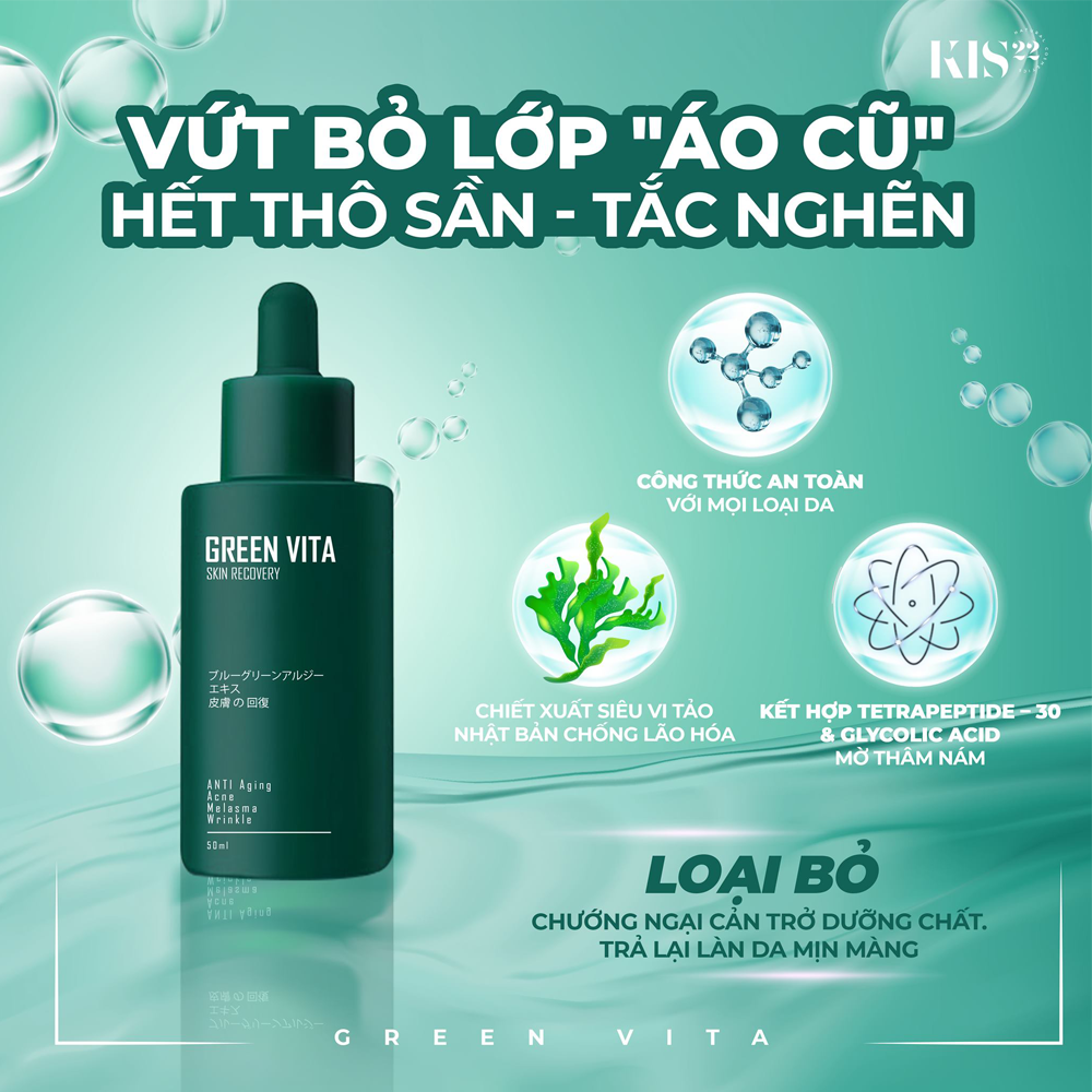 Serum Tái Sinh Da Siêu Vi Tảo Green Vita Kis22
