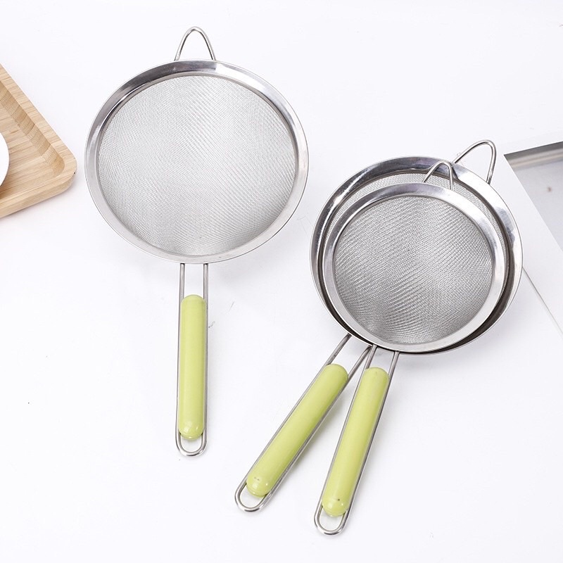 Rây lọc cháo cho bé shopmegold1 , rây lọc inox cán xanh rây đồ ăn dặm cho bé siêu mịn